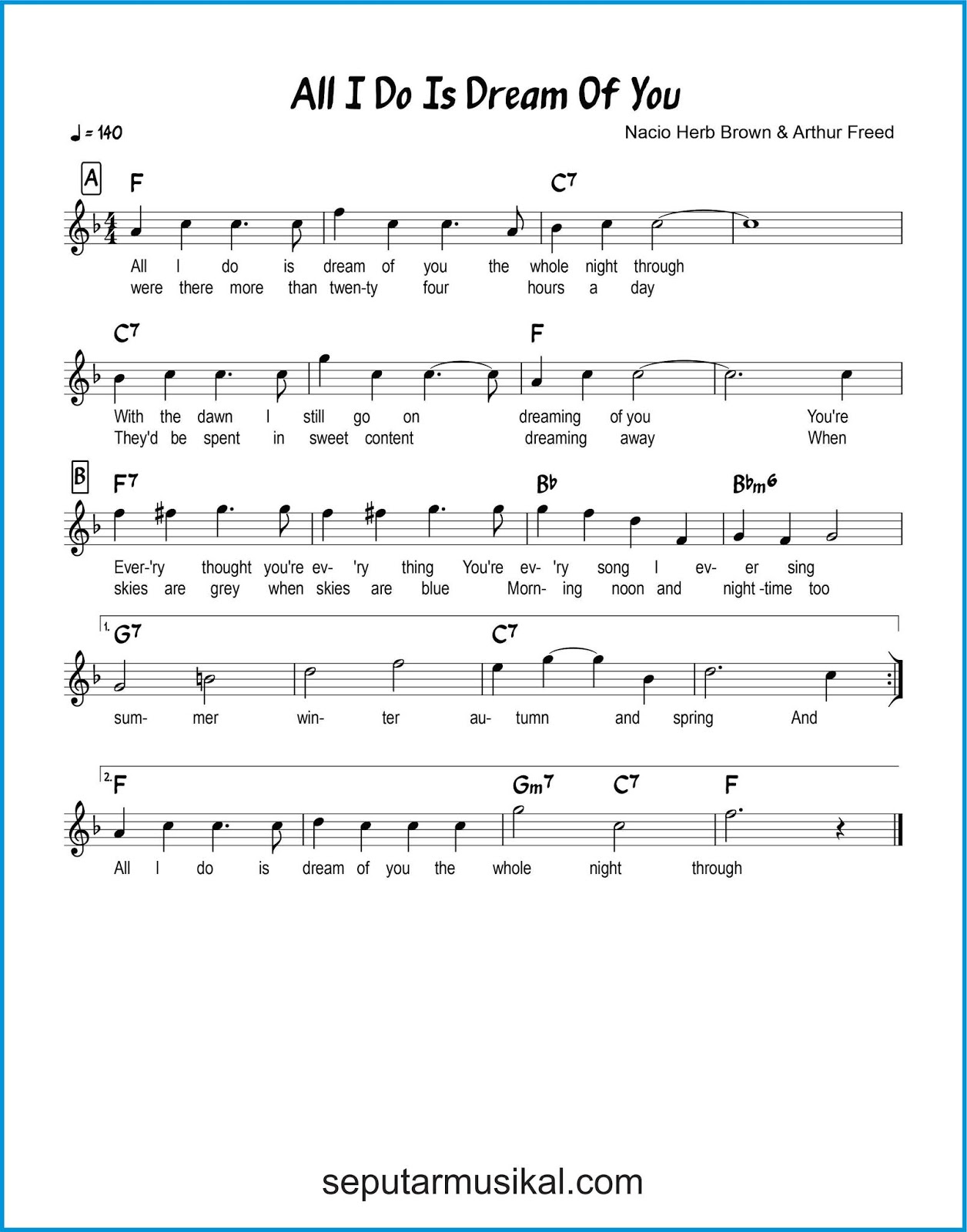 Chord Lagu All I Do Is Dream of You - SEPUTAR MUSIK