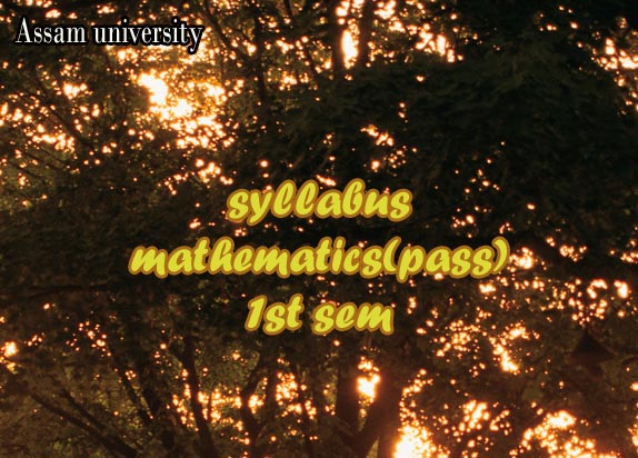 Mathematics(pass) 1st semester syllabus | SITwithSIR