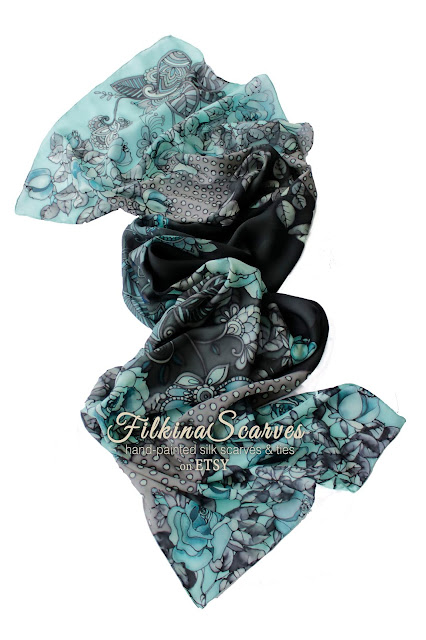 Order in my ETSY shopBlue Roses Silk chiffon scarf | OOAK HAND-PAINTED | Wedding Gift Idea | Mother of the Bride Gifts | Birthday women gift | Summer silk scarf #filkinascarves #scarf #painted #womensaccessories #giftforher #shawl #etsy #etsyshop #giftideas #bluewedding #motherofthebride #motherofthegroom #gifts
