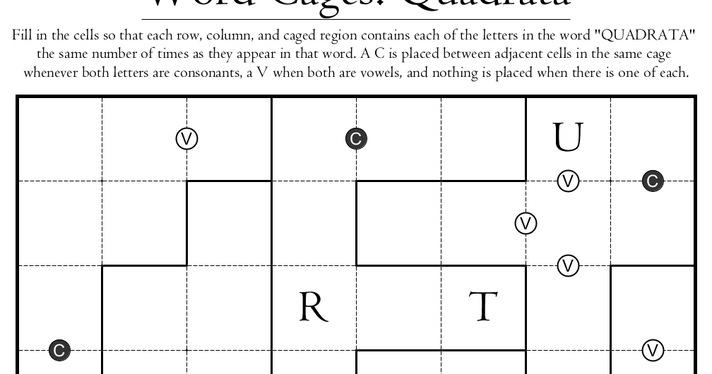 Word Cages Quadrata (Vowels AND Consonants Edition)