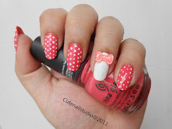 3d bow nail nails polka dot neon nails3 dots accent