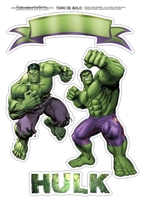 Hulk Party: Free Printable Cake Toppers.