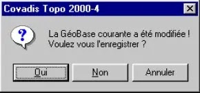 éditeur de GéoBases, menu, Cov. Calculs, barre de menu, Géobase, élémstation, référence, mesure, point, commentaire, code des points, topographiques, calculs topométriques