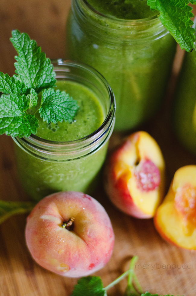 Sweet Roots {Infusions of Herbal Living} Just Peachy Lemon Balm Smoothie