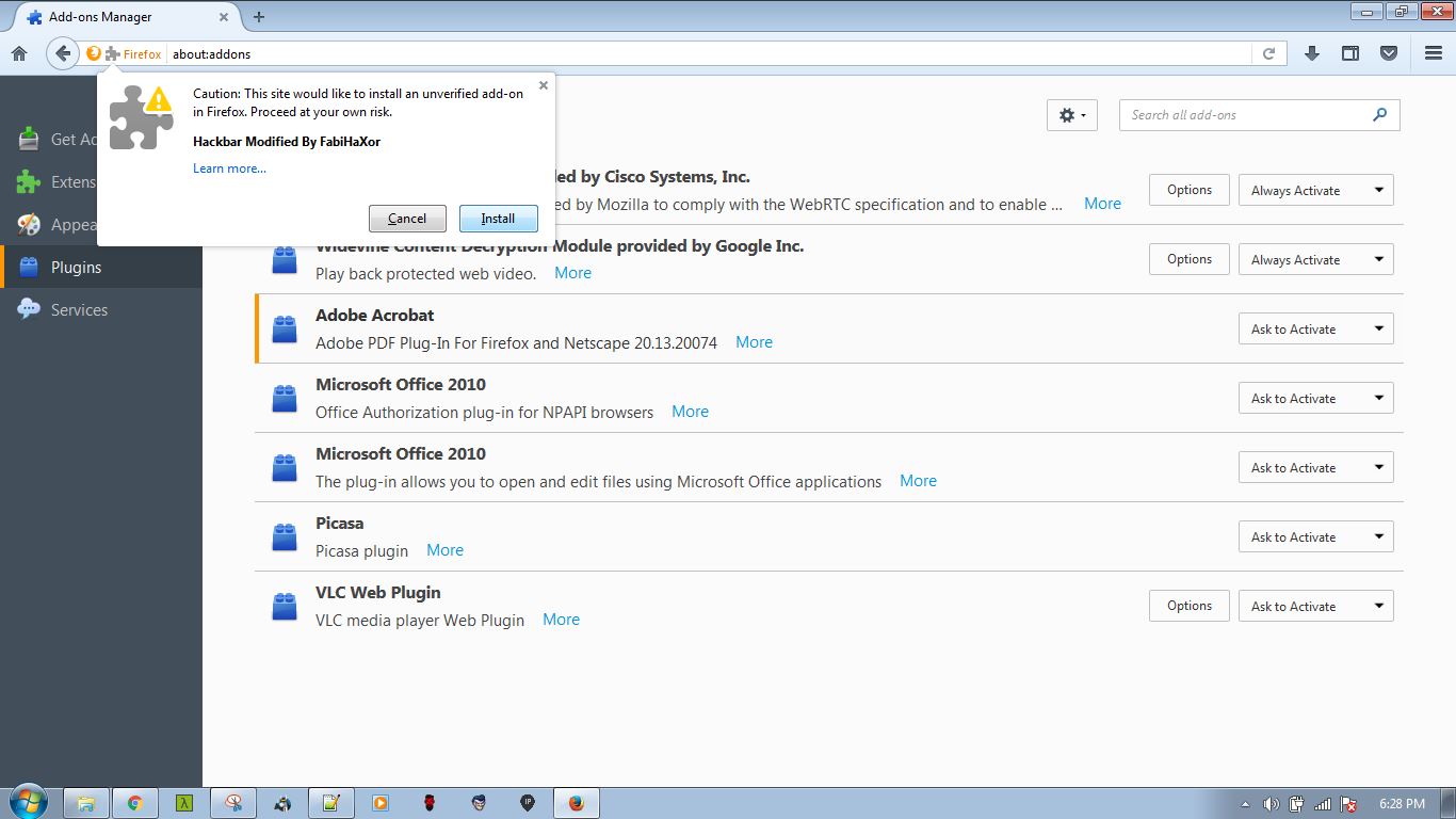 Cara Menginstall Hackbar, Tamper Data Dan No Redirect Pada Mozilla Firefox