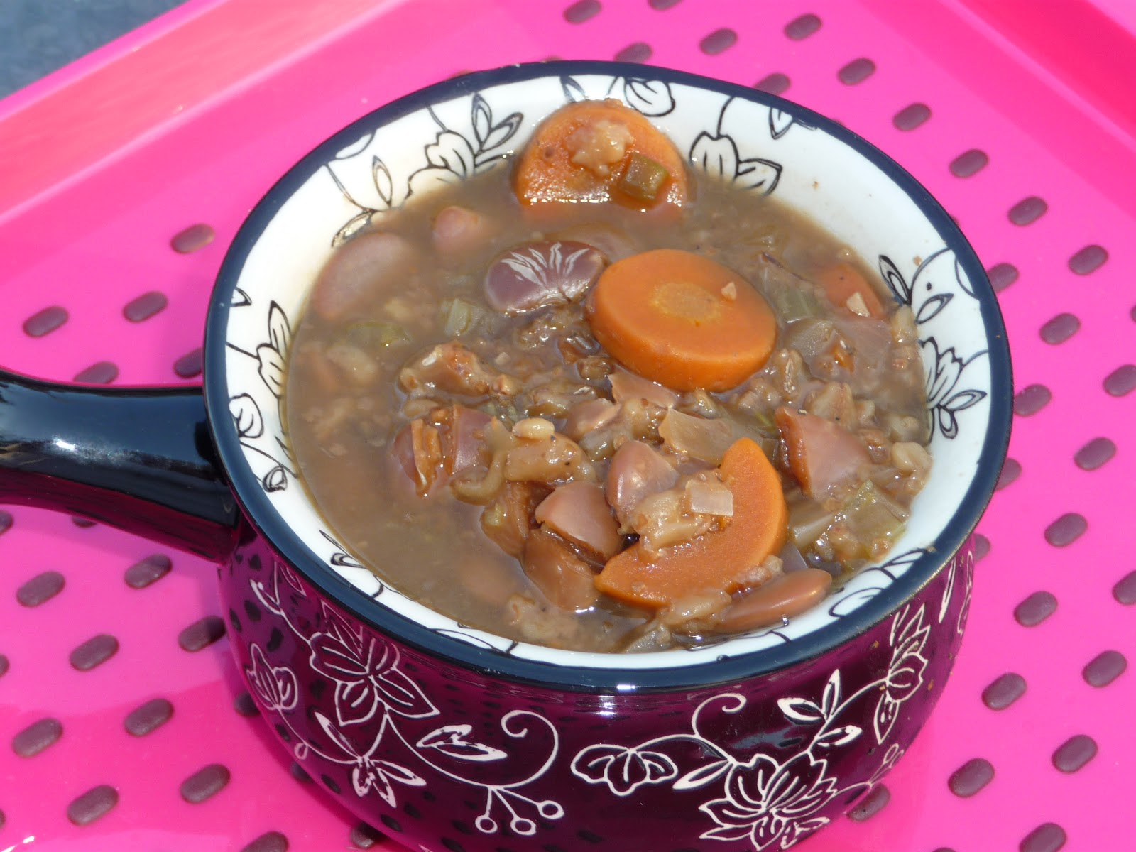PinkVegan Lima Bean Barley Soup (DF)