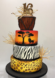 lion cake king painted hand topper drum safari
