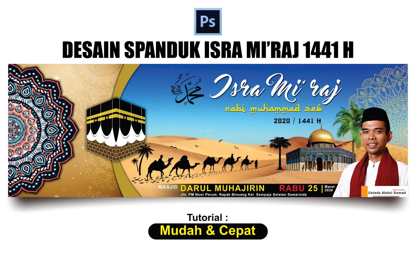 Desain Banner Spanduk Isra Mi'raj 2020 (1441 H) di