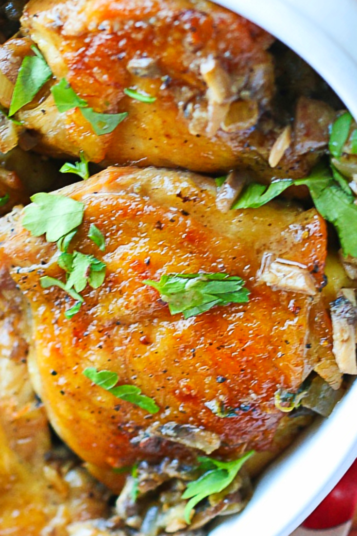 Chicken Thigh Recipe with Mushroom Garlic Sauce Food Recipes