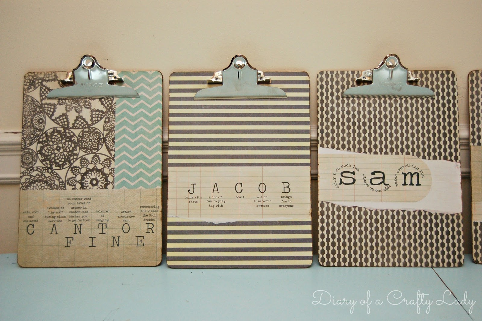 Diary of a Crafty Lady Personalized Clip Boards