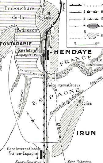 mapa hendaya estacion de tren 