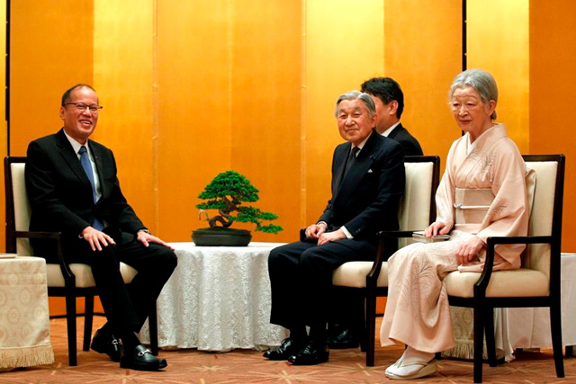 President Benigno Aquino III with their Majesties Emperor Akihito and Empress Michiko