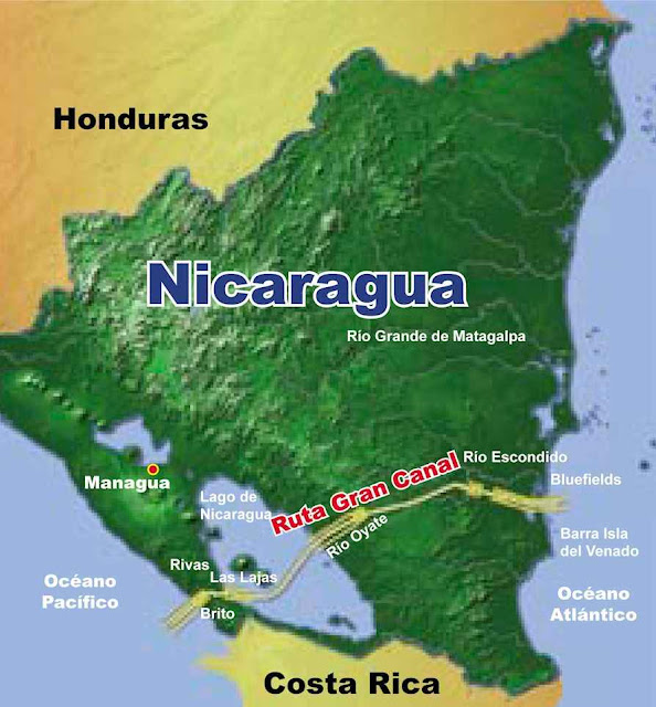 O grande canal chinês da Nicarágua