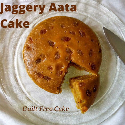 Whole Wheat (Aata) Jaggery Cake/ Eggless Pressure Cooker Cake Recipe