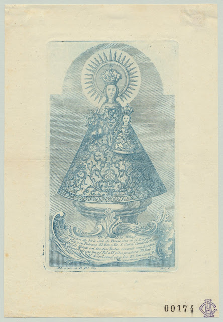 Grabado de la Virgen de Bruis, patrona de Palo y La Fueva