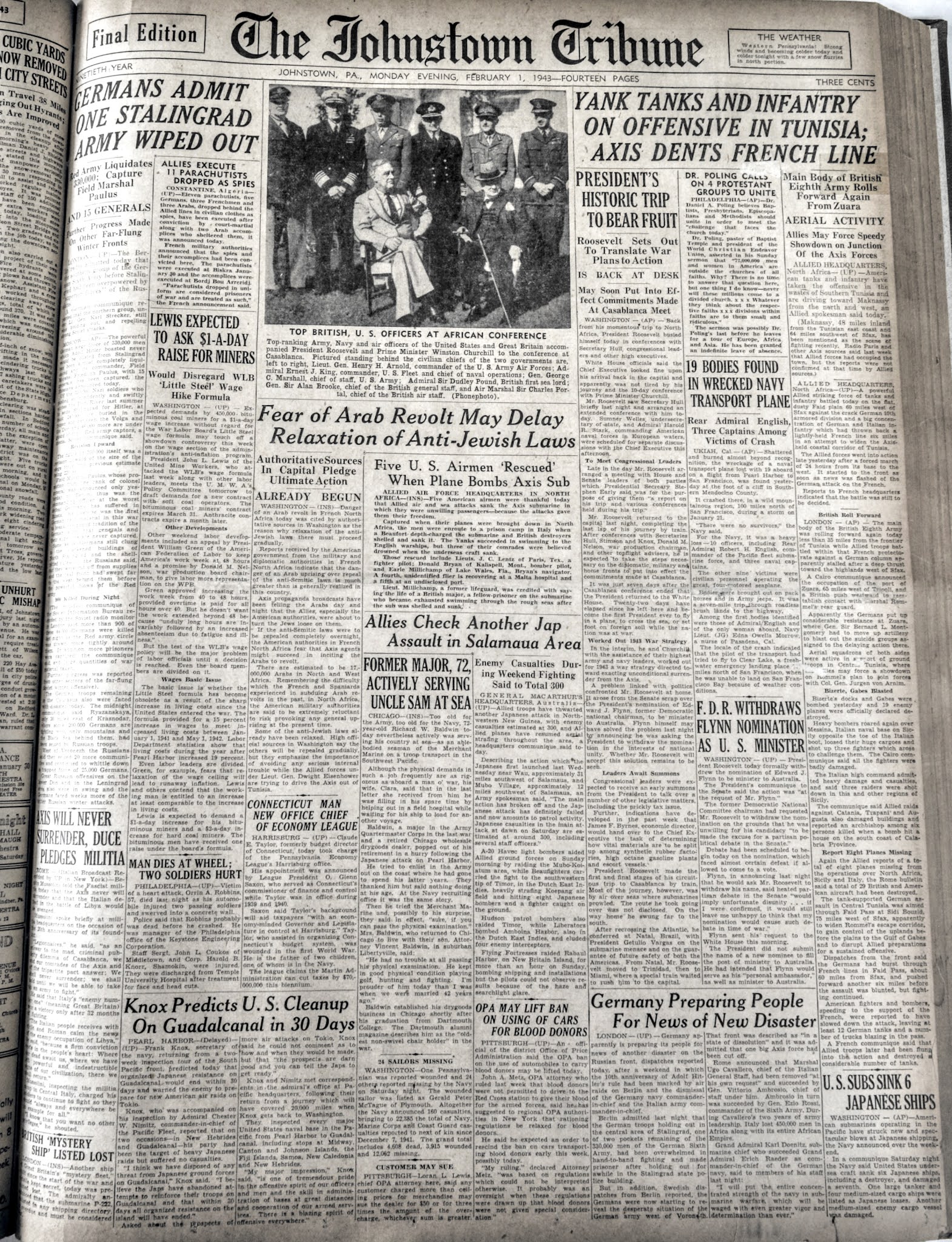 Vintage Johnstown 1 February 1943 The Johnstown Tribune
