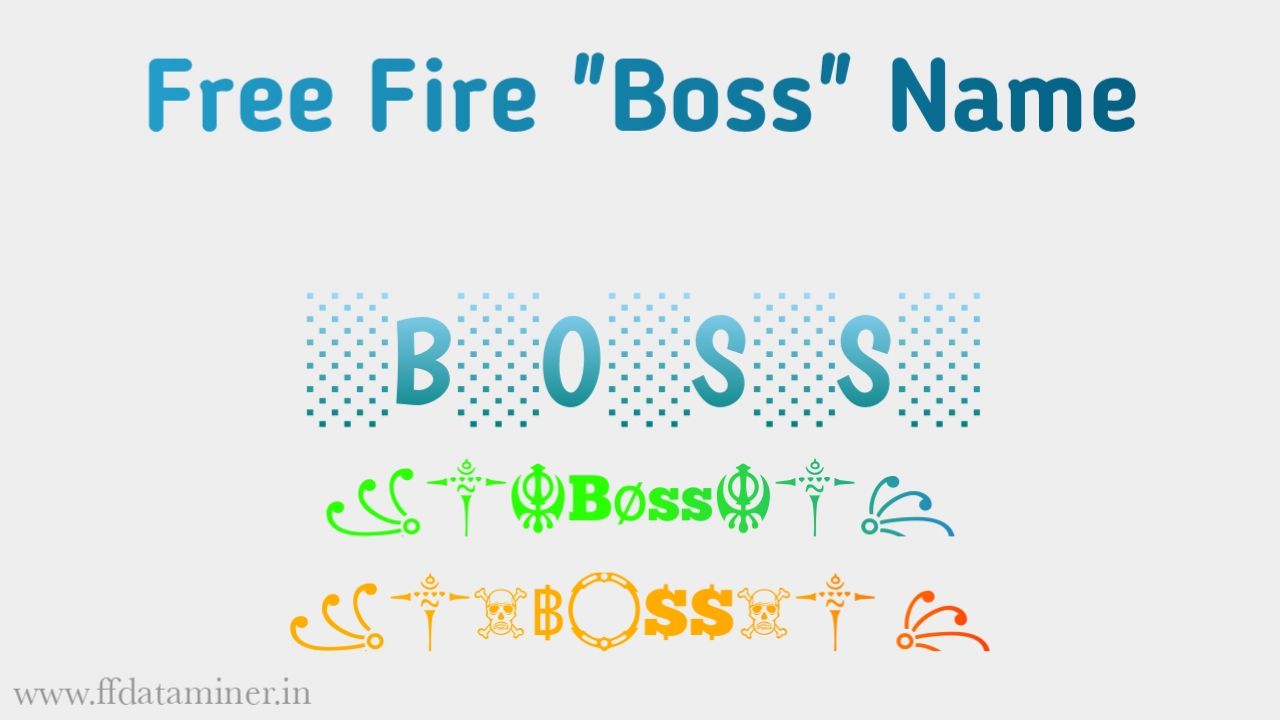 Top 50+ Free Fire Boss nickname in 2021 Check out here