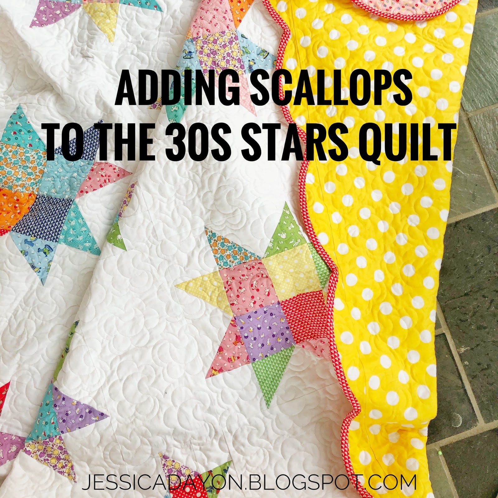 Free Tutorial How to Scallop the Edges of the 30s Stars quilt