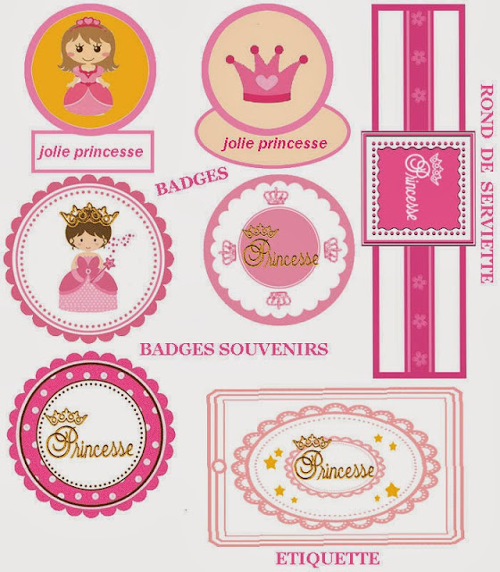 Kit de Princesas para Imprimir Gratis. Toppers, etiquetas y servilletero.