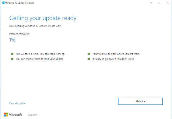 Installa Windows 10 2004 utilizzando Windows 10 Update Assistant