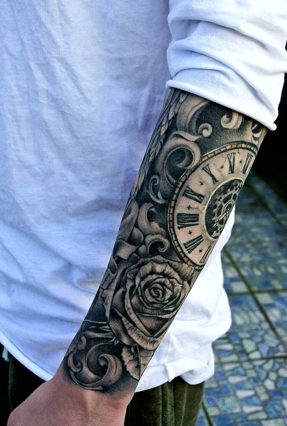 Rose tattoo on wrist for men
