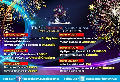 The 5th Philippine International Pyromusical Competition Schedule The 5th Philippine International Pyromusical Competition Schedule