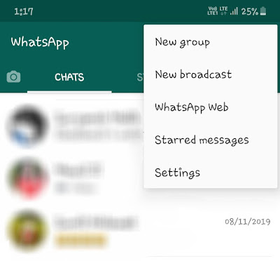 WhatsApp menu