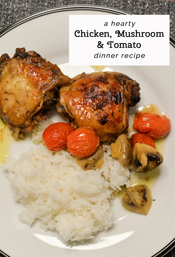 easy chicken dinner recipe, chicken mushroom tomato recipe, winter chicken recipe