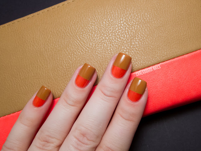 Chalkboard Nails: Neon wallet color blocking 