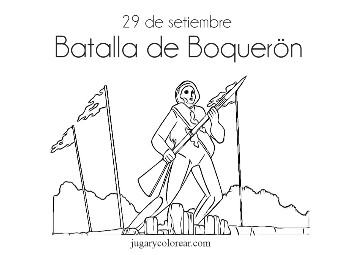 Colorear Batalla de Boquerón Paraguay y Bolivia - Jugar y Colorear