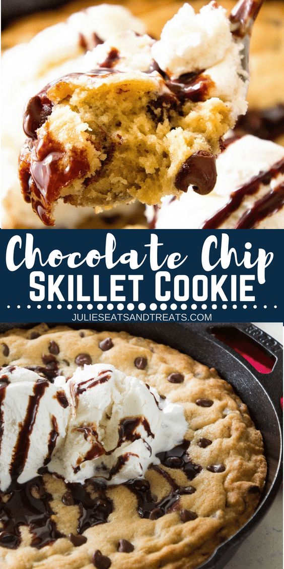 An Ooey Gooey Homemade Chocolate Chip Skillet Cookie - The Country Cook ...