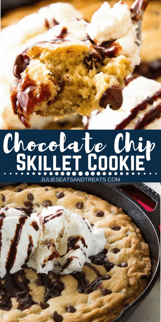 An Ooey Gooey Homemade Chocolate Chip Skillet Cookie The Country Cook