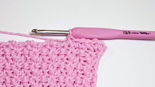Photo of work in progress crochet dish cloth