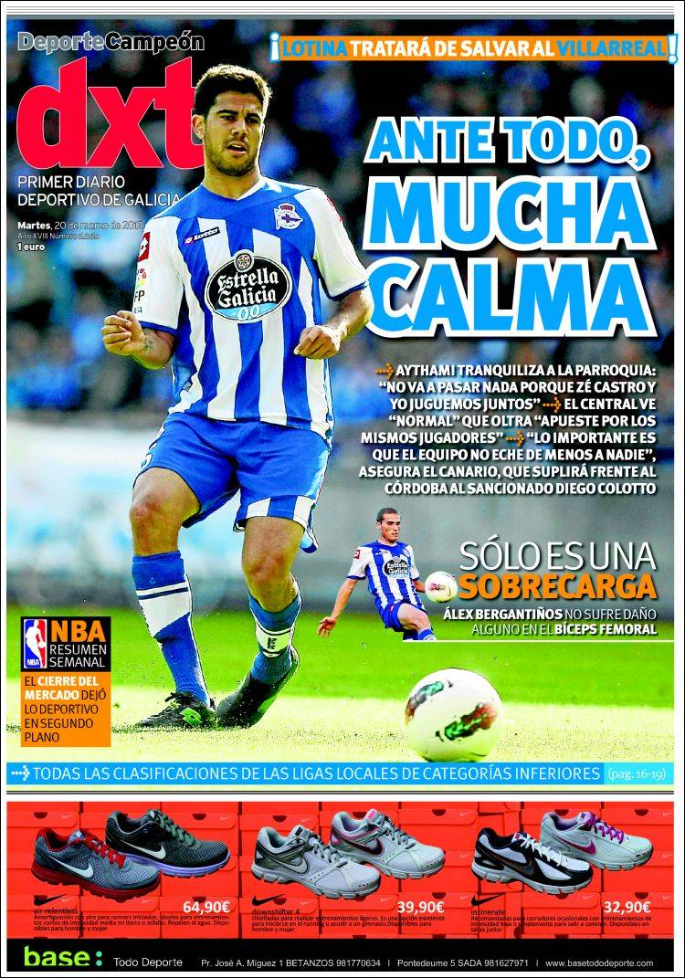 Futbol Modesto As Mariñas A Coruña PORTADA DEL DÍA DE DXT CAMPEÓN
