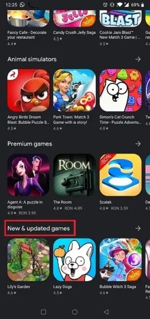 كيفية البحث عن ألعاب جديدة في متجر Google Play