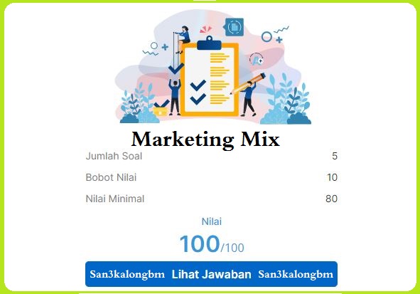 Kunci Jawaban Marketing Mix Membuat Perencanaan Marketing Bagi Spesialis Pemasaran - San3kalong