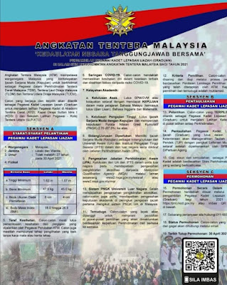Permohonan Pegawai Kadet Graduan ATM 2021 Online (Semakan Status)