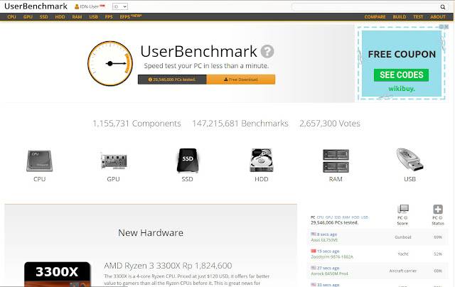 screenshot userbencmark