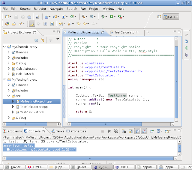 Linux, C++ and other Tortures: Unit Testing with CppUnit and Eclipse