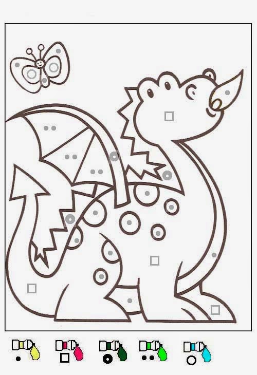 Coloriage Magique Animaux Dragon | Coloriage Magique CP