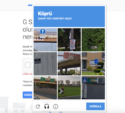 Ben robot değilim doğrulama