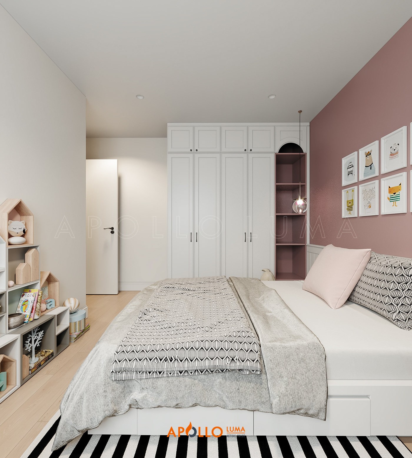 Thiết kế phòng ngủ phong cách Scandinavian căn hộ Gelexia Riverside