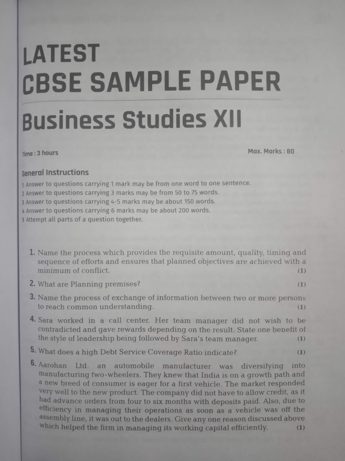 BST SAMPLE PAPER FOR CLASS 12 FREE CONTENT