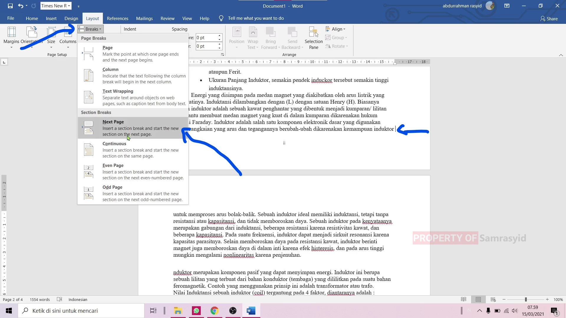 Cara Membuat Halaman Angka dan Romawi dalam Satu File di