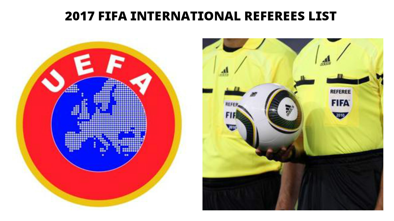 FIFA Referees News 2017 FIFA Referee & Assistant Referee List (UEFA Zone)