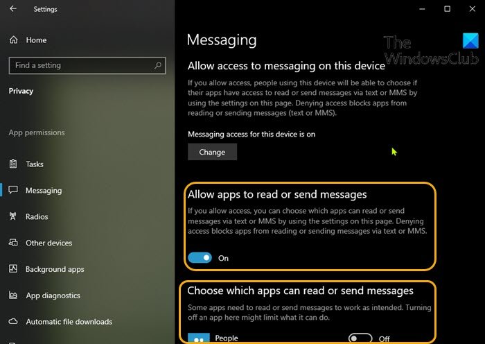 Evite que las aplicaciones accedan a la aplicación Textos o Mensajes-Configuración
