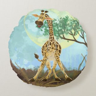Animal Parade Giraffe Pillow Front