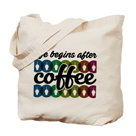 The World Gone Crazy t-shirts: Life begins after coffee