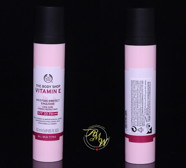 a photo of The Body Shop Skin Defense Multi Protection Essence SPF50 and The Body Shop Vitamin E Moisture Protect Emulsion 