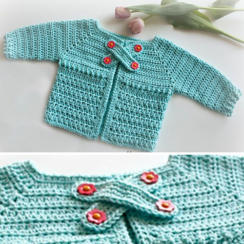 X Stitch Baby Cardigan Sweater - Free Pattern 